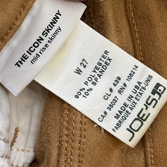Joe's Jeans • NWT The Icon Skinny Flawless Mid Rise Suede Pant Camel - Picture 11 of 11